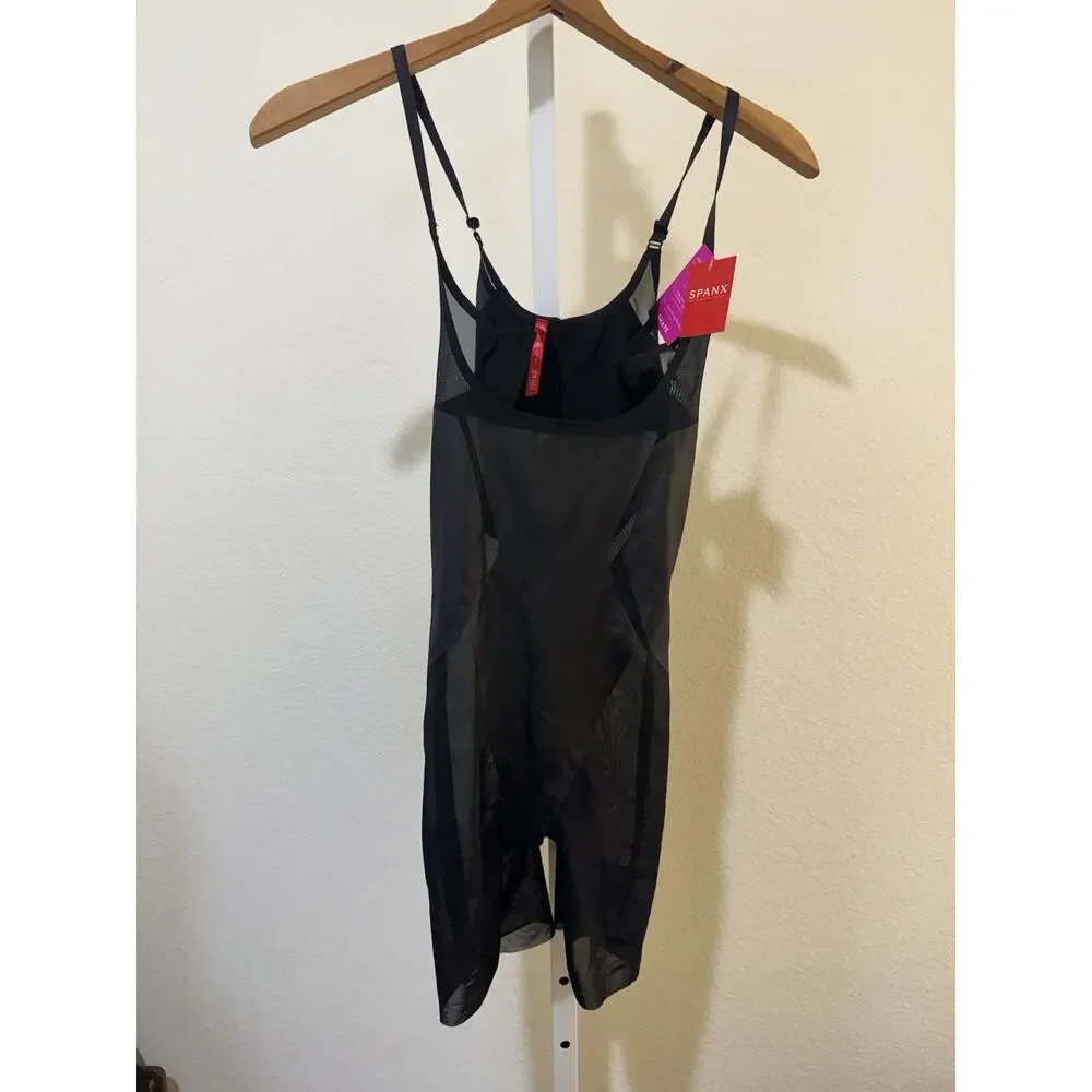 Spanx® Open-Bust Midthigh Bodysuit Shapewear Very Black size XS $168 FS6815